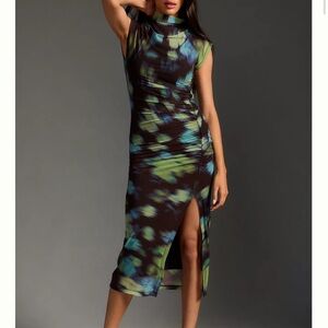 Anthropologie ruched dress size L